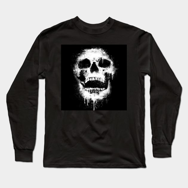 ink skull Long Sleeve T-Shirt by Lord Art